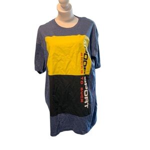 Clsc Mens Large T-Shirt Navy Blue Poor Sports Sucks to Suck Tee Short Sleeve